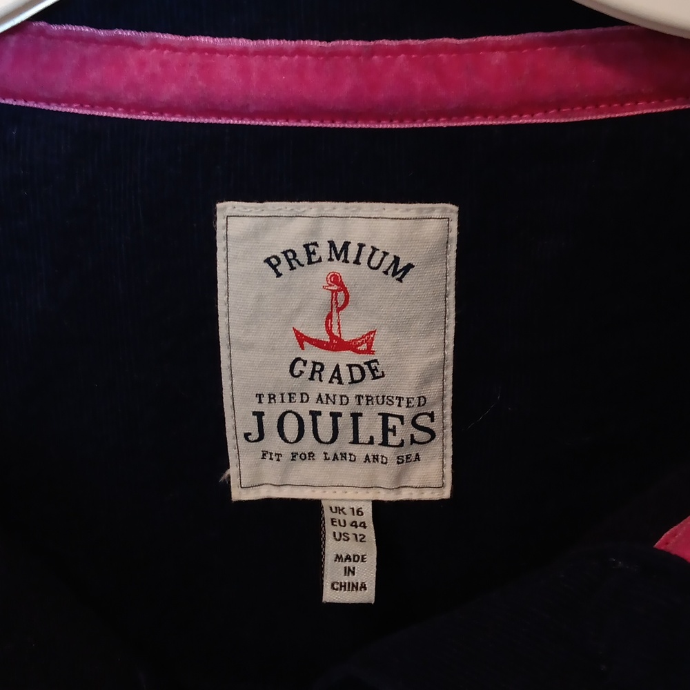 Joules Saunton 12 Women's Striped Top - Navy, Yellow, Green, Pink funnel neck - Picture 3 of 3